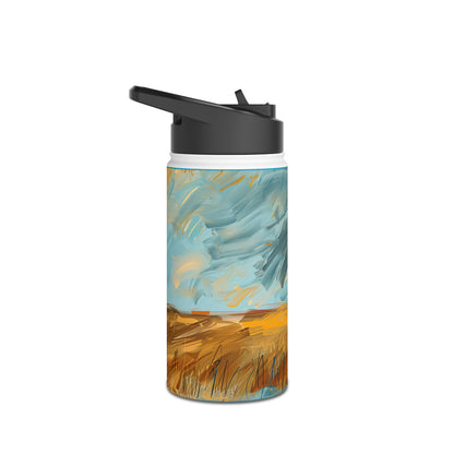 Dachshund Oil Painting Stainless Steel Water Bottle, Standard Lid