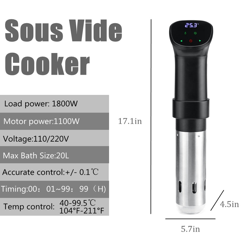 Sous Vide Precision Cooker 1800W IPX7 Waterproof Immersion Circulator