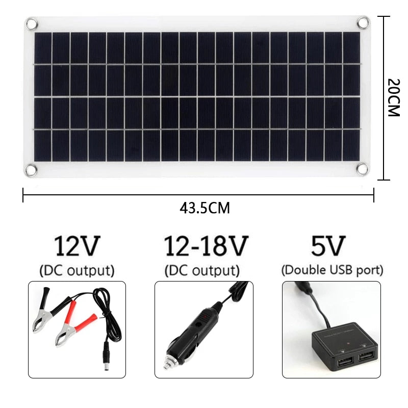 PowerFlex 300W Flexible Solar Panel for Car Battery Charging