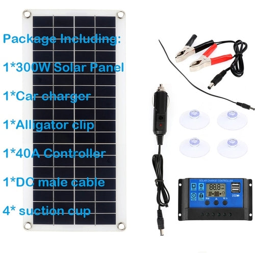 PowerFlex 300W Flexible Solar Panel for Car Battery Charging