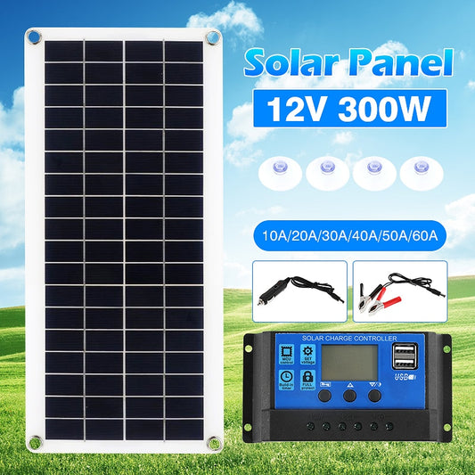 PowerFlex 300W Flexible Solar Panel for Car Battery Charging