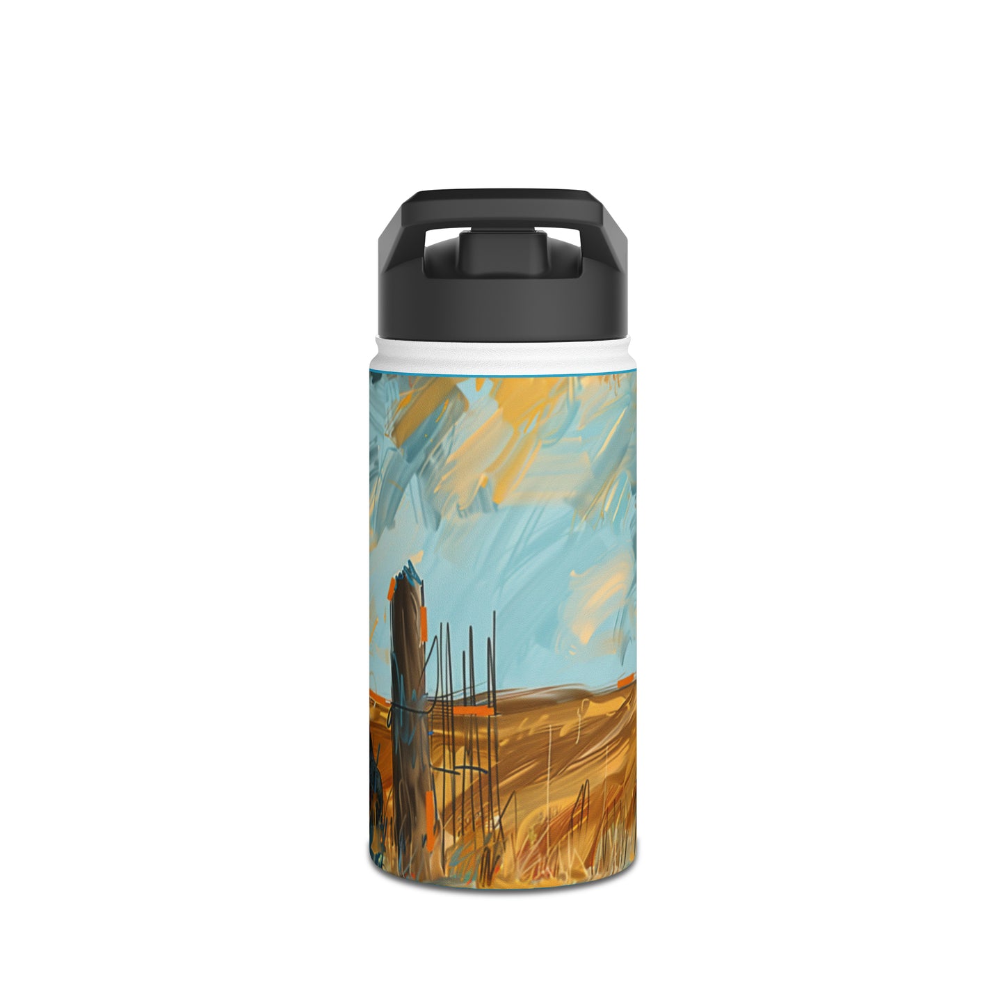 Dachshund Oil Painting Stainless Steel Water Bottle, Standard Lid