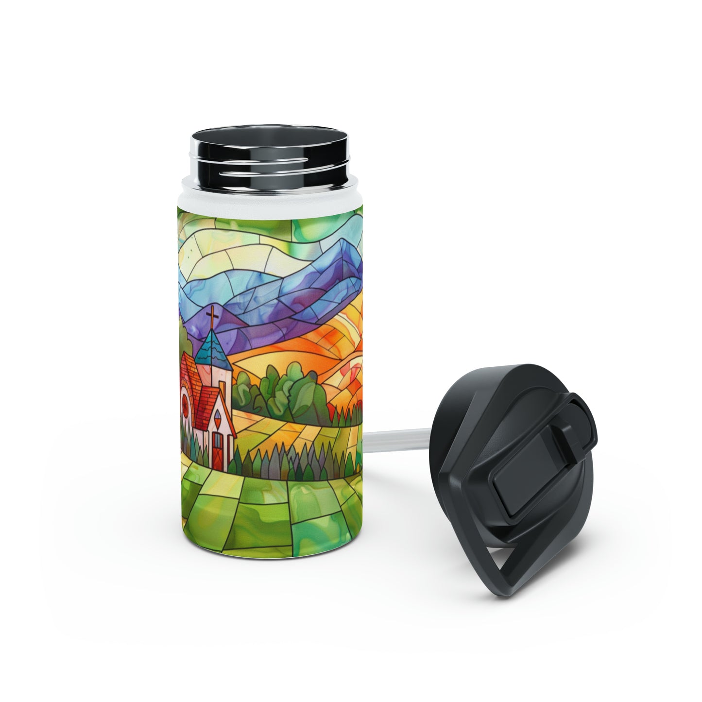 Mosaic Farm Stainless Steel Water Bottle, Standard Lid