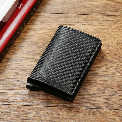 Carbon Fiber RFID Trifold Card Holder Wallet