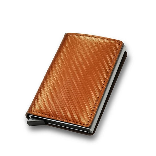 Carbon Fiber RFID Trifold Card Holder Wallet