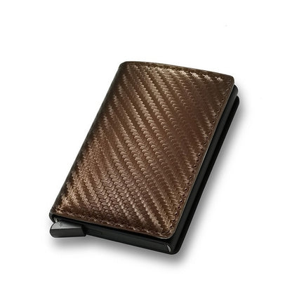 Carbon Fiber RFID Trifold Card Holder Wallet