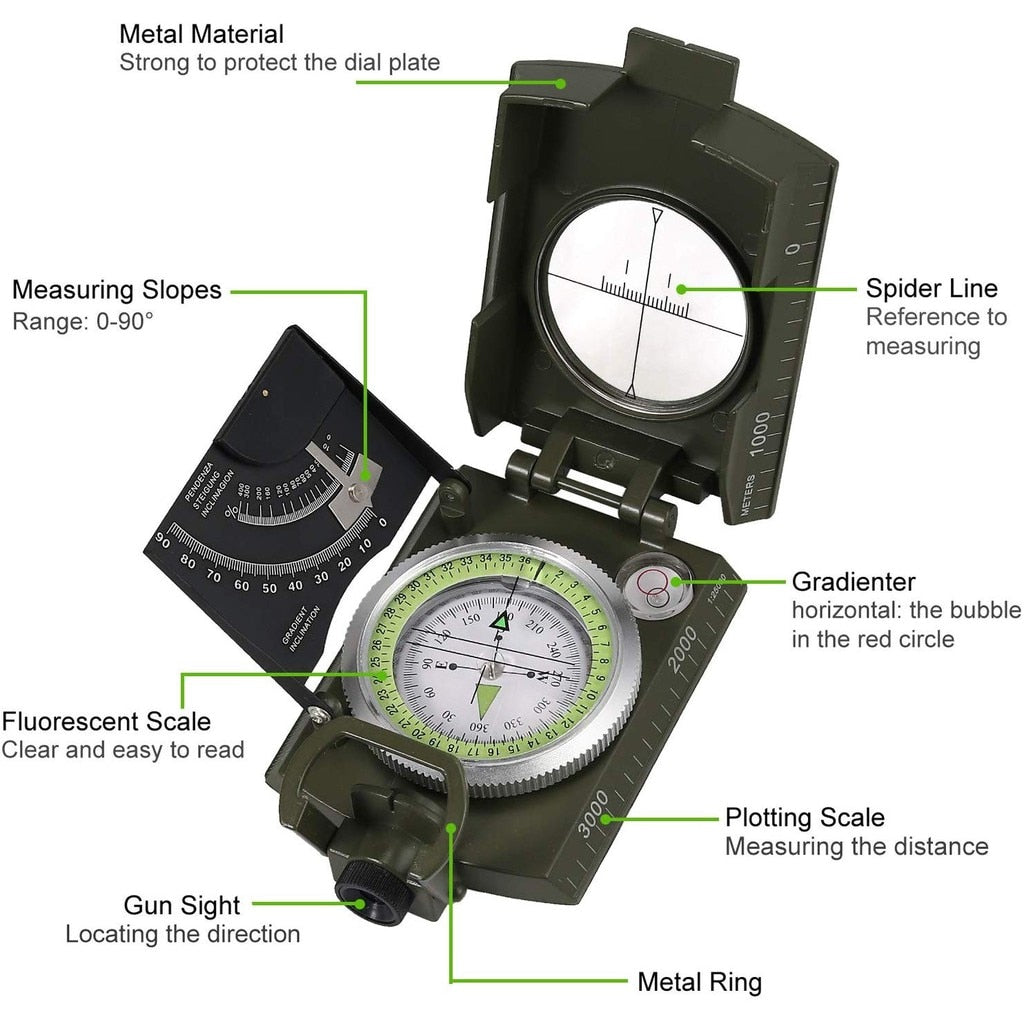 Military Grade Waterproof Survival Compass