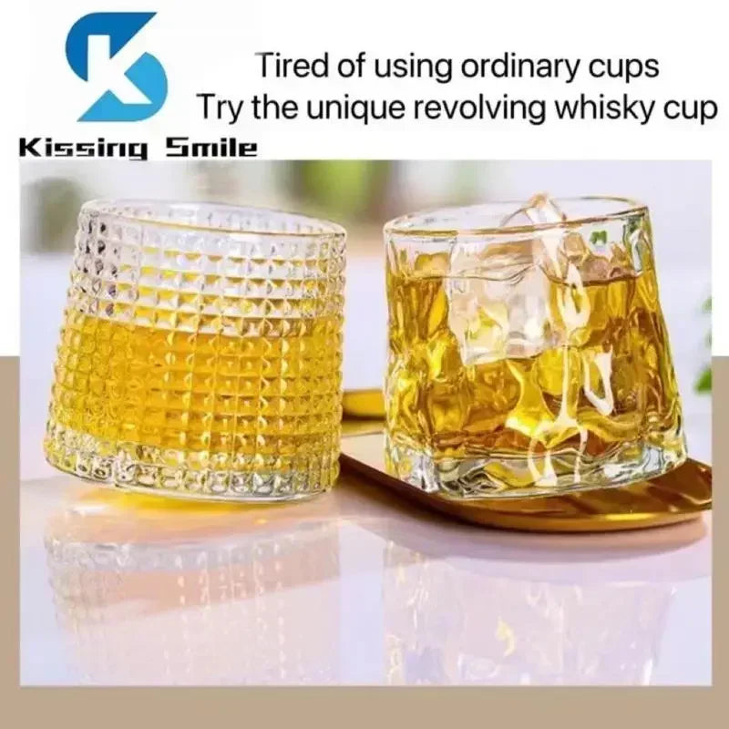 Gyroscopic Whisky Glass Tumbler Set - Rotating Hemisphere Design