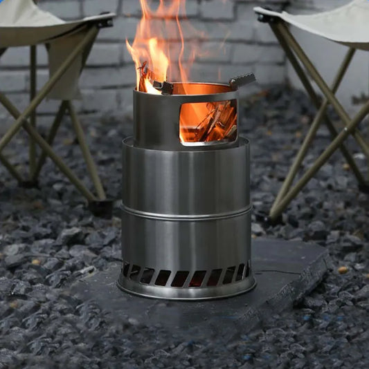 Vilead Camping Wood Stove Equipment Bushcraft Stainless Steel Portable