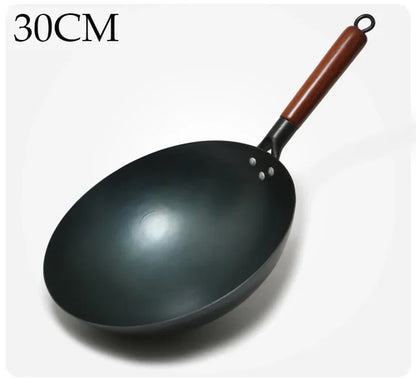 Heritage WokMaster Traditional Hand-Forged Iron Wok with Wooden Handle