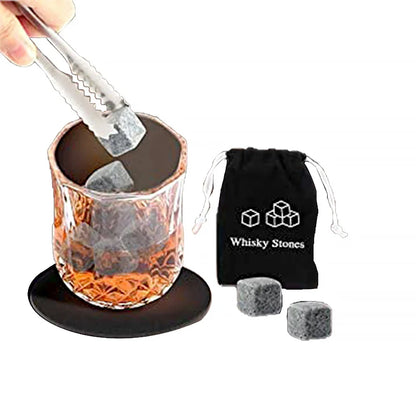 ChillStone Elegance - Whiskey Glass & Granite Chilling Stone Set