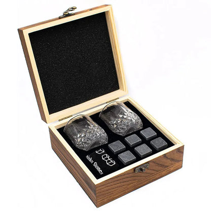 ChillStone Elegance - Whiskey Glass & Granite Chilling Stone Set