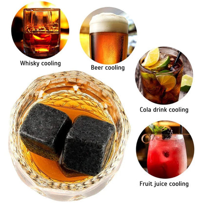 ChillStone Elegance - Whiskey Glass & Granite Chilling Stone Set