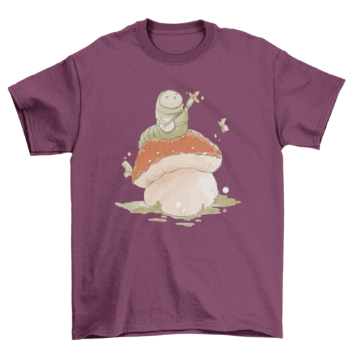 Caterpillar mushroom t-shirt